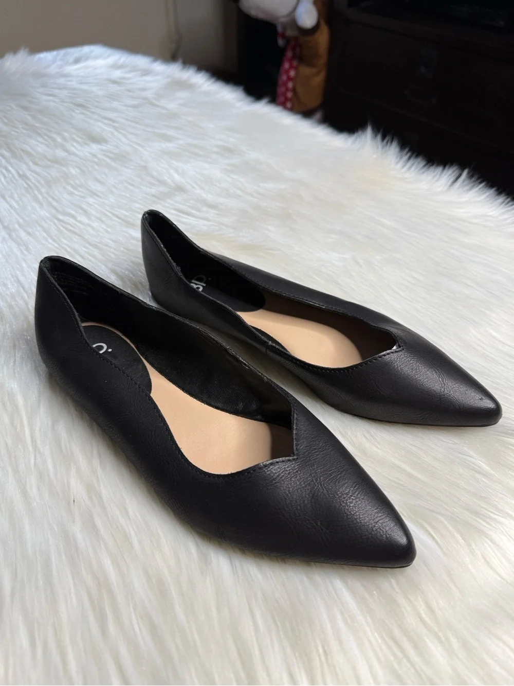 BP Nordstrom Black Pointed Toe Flats